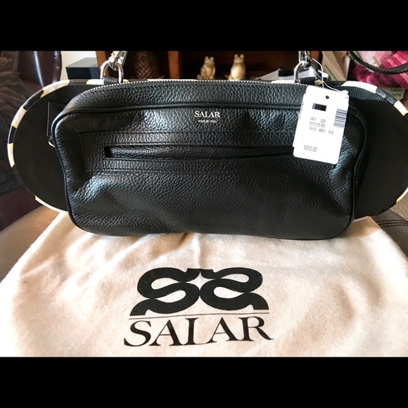 💋❤️ BNWT AUTHENTIC SALAR Skateboard Leather/Sequence Purse “RARE” ❤️💋 - Picture 5 of 6